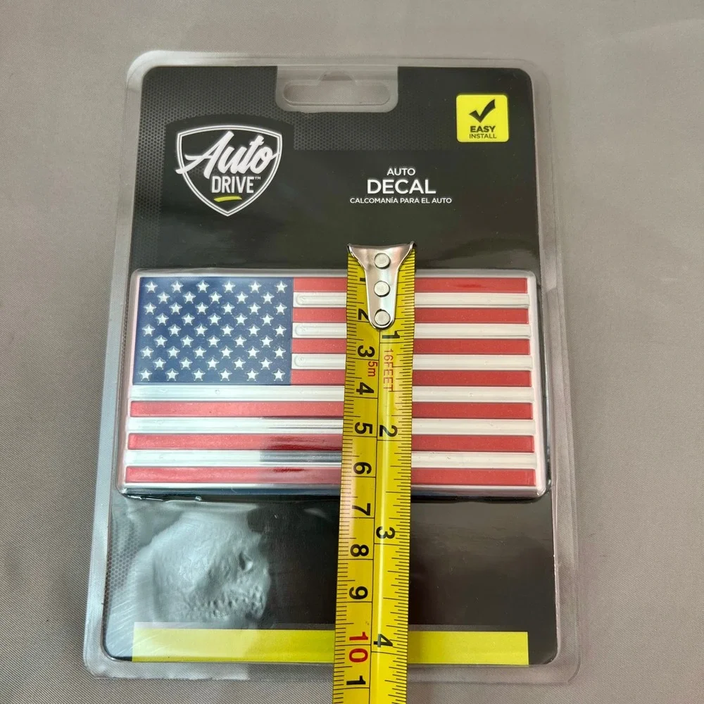 Auto Drive American Flag Auto Decal Unisex OS NEW 3D Embossed